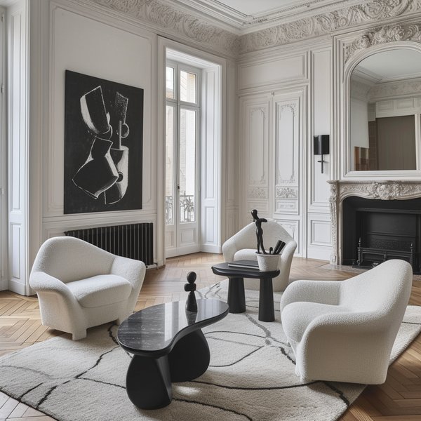 Living room with classic armchairs